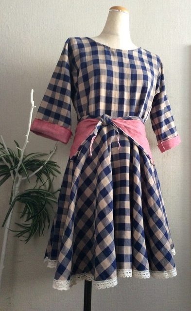 2ｍ布で一枚断ち 袖つけファスナーなし ワンピース まとう くらう すまう ととのう